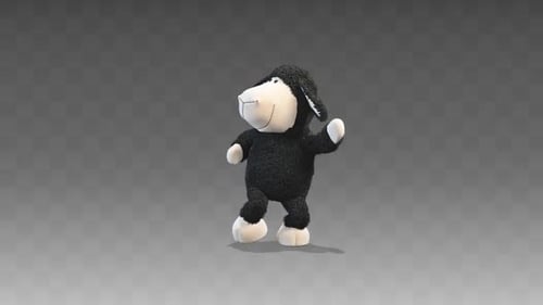 3D Animated Black Sheep Character Dancing