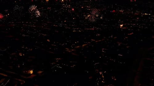 Iceland New Year's Eve Celebration To Welcome Year 2022. - aerial