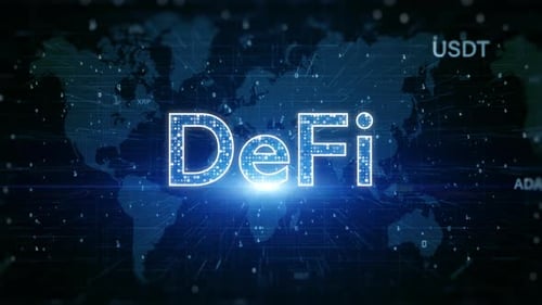Futuristic Global DeFi Reveal with Digital Network Background