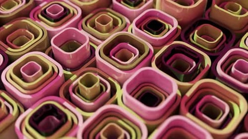 Colorful Abstract 3D Geometric Shapes Morphing Loop