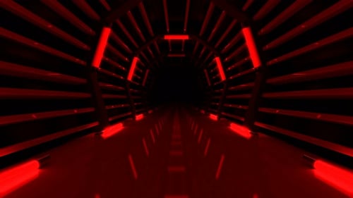 Tunnel en boucle avec lumières rouges