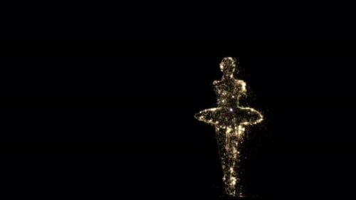 Golden Particles Ballerina Dance Animation
