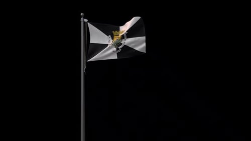 Ceuta Flag Waving Realistic Animation