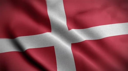 Danish Flag Waving Animation for National Identity Background