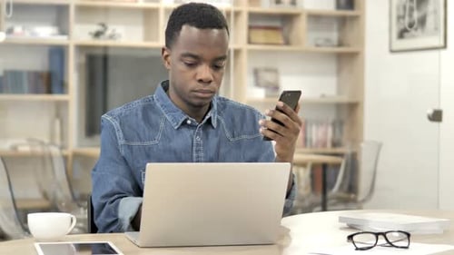 Man Using Smartphone Text Messaging