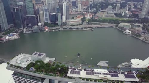 Marina Bay and Garden By the Bay Aerial View in Singapore