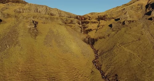 Aerial Iceland Waterfall