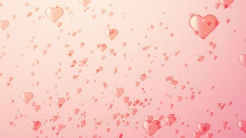 Abstract hearts tunnel on dark pink background.