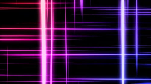 Abstract Neon Glowing Grid Lines Looping Background