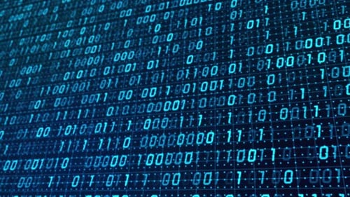 Futuristic Digital Binary Code Data Stream Animation Background