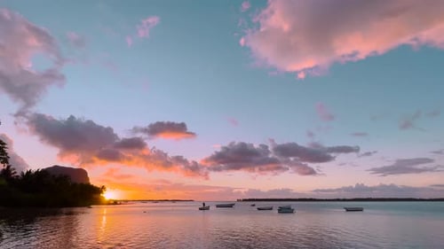 Warm Glow of the Sundown Video Footage Along the Ocean
