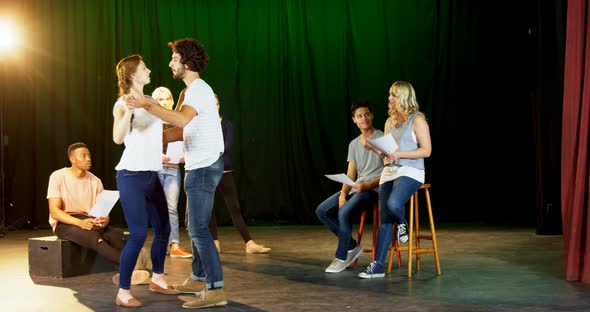 Actors practicing play on stage, People Stock Footage ft. acting ...