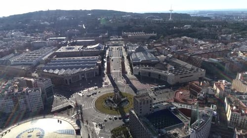 Plaza de España Barcelona Aerial View