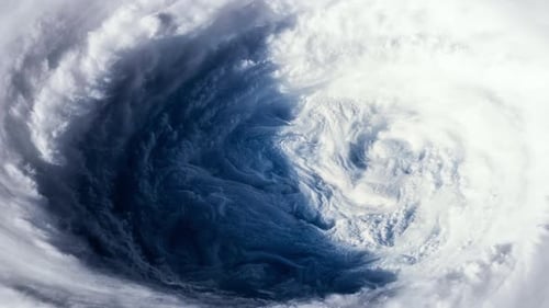 Aerial View of Swirling Cloud Formations in Storm