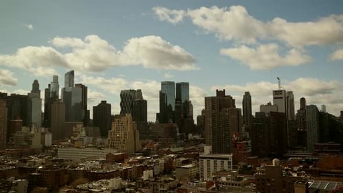 Manhattan New York City Skyscrapers Cityscape Buildings View Background
