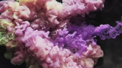 Paint Water Shot Color Vapor Cloud Purple Yellow