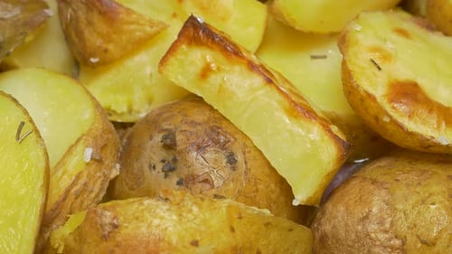 Close Up of Tasty Roasted Potatoes