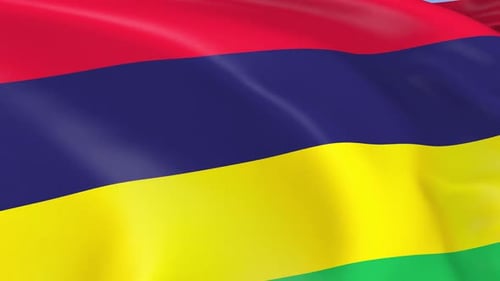 Waving Mauritius Flag Seamless Loop