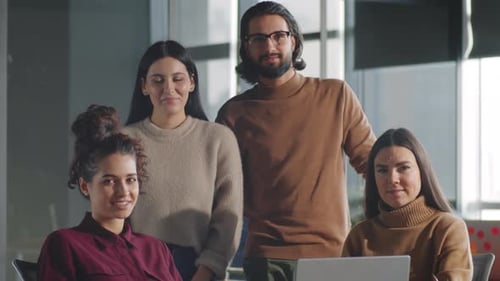 Portrait of Cheerful Business Team in Office