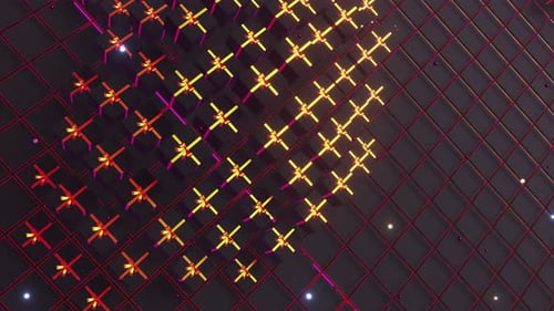 Glowing Red and Gold Gift Boxes in Seamless Christmas Loop