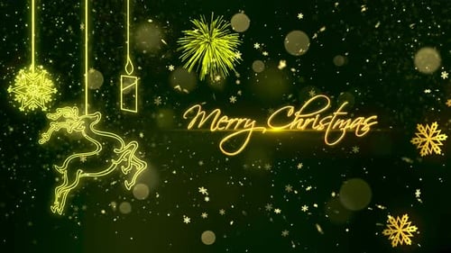 Glow Decorative Christmas with Merry Christmas Text Reveal