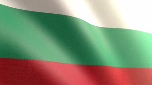 Realistic Waving Flag of Bulgaria with Fabric Texture