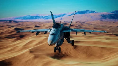 American Military Plane Over the Desert