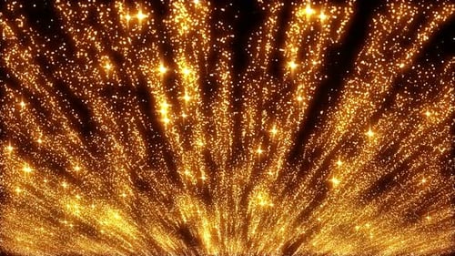 Golden Glitter Particles Stream Loop Background Animation