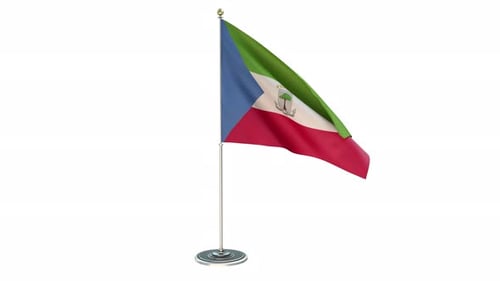 Equatorial Guinea National Flag Waving 3D Render