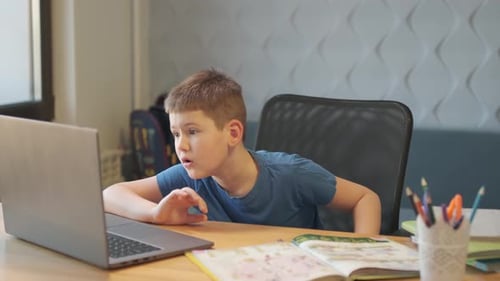 Back to School, Online learning, distance lesson, education at home, technology for schoolboy