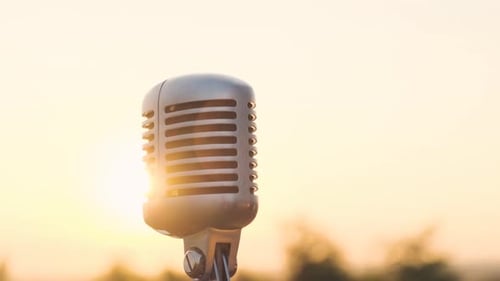 Concert Retro Vintage Microphone on Nature