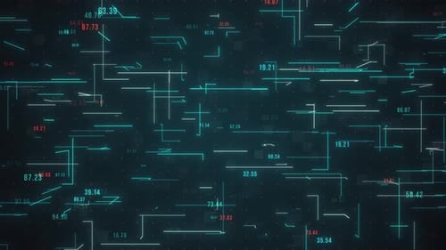 Futuristic Digital Grid Data Network Animation