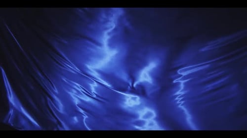 Waving Blue Satin Cloth Close Up