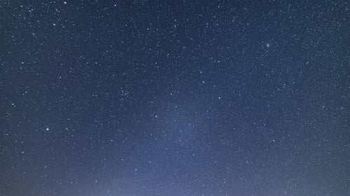 Stars Starry Sky and Milky Way in Blue Winter Night Astronomy Background