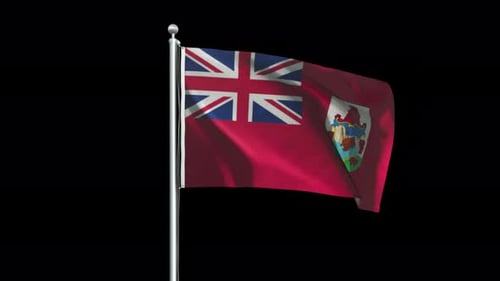 Realistic Waving Flag of Bermuda Animation