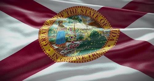 Realistic Waving Flag of Florida State