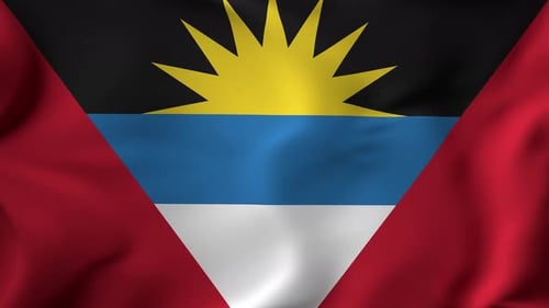 Antigua and Barbuda National Flag Waving Animation