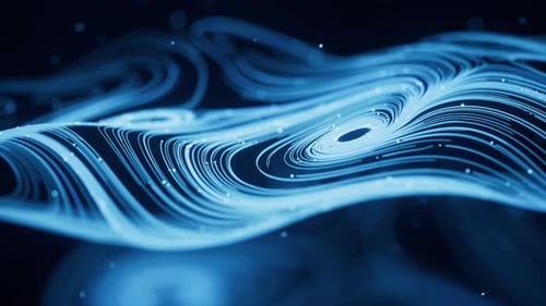 Wave particles lines with swirling pattern