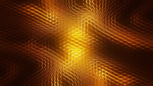 Abstract Flowing Golden Light Waves Motion Background