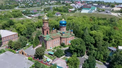 Christian Church with Golden Crosses.