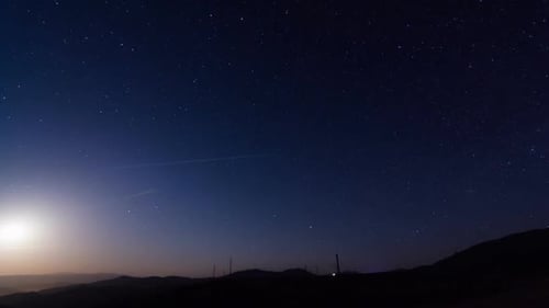 Traces of Stars Against the Night Sky Shot Long Exposure