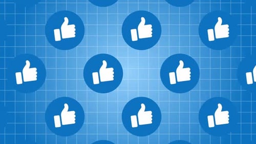 Animated Thumbs Up Icons Social Media Background Loop