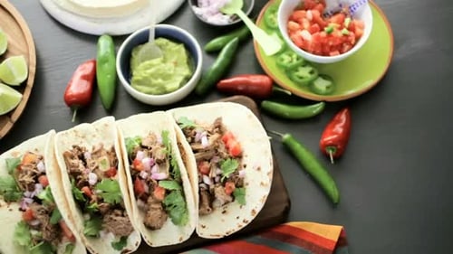 Delicious beef tacos with fresh ingredients