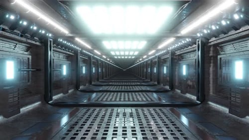 Alien installation in a science fiction space station