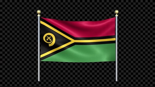 Waving Flag of Vanuatu with Alpha Channel