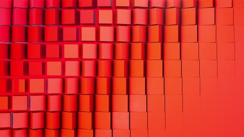 Cubic Abstract Wall Background Red