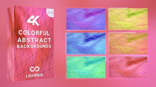 Animated Looping Colorful Abstract Geometric Wave Backgrounds
