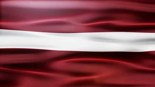 Realistic Latvia National Flag Waving in a Gentle Breeze