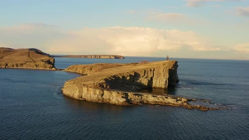 Sea Coast with Beautiful High Cliffs
