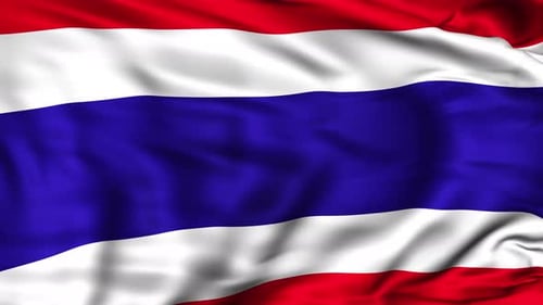 Waving Flag of Thailand Seamless Loop Animation